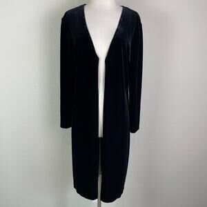 Vintage Black Velvet Cachet Long Line Kimono Large
